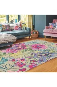 Ines jardin rugs bluebellgray