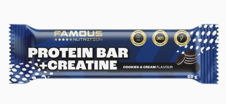 Famous Nutrition Creatine Protein Bar Cookies & Cream