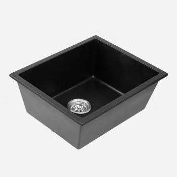 Compact black granite composite single bowl kitchen sink