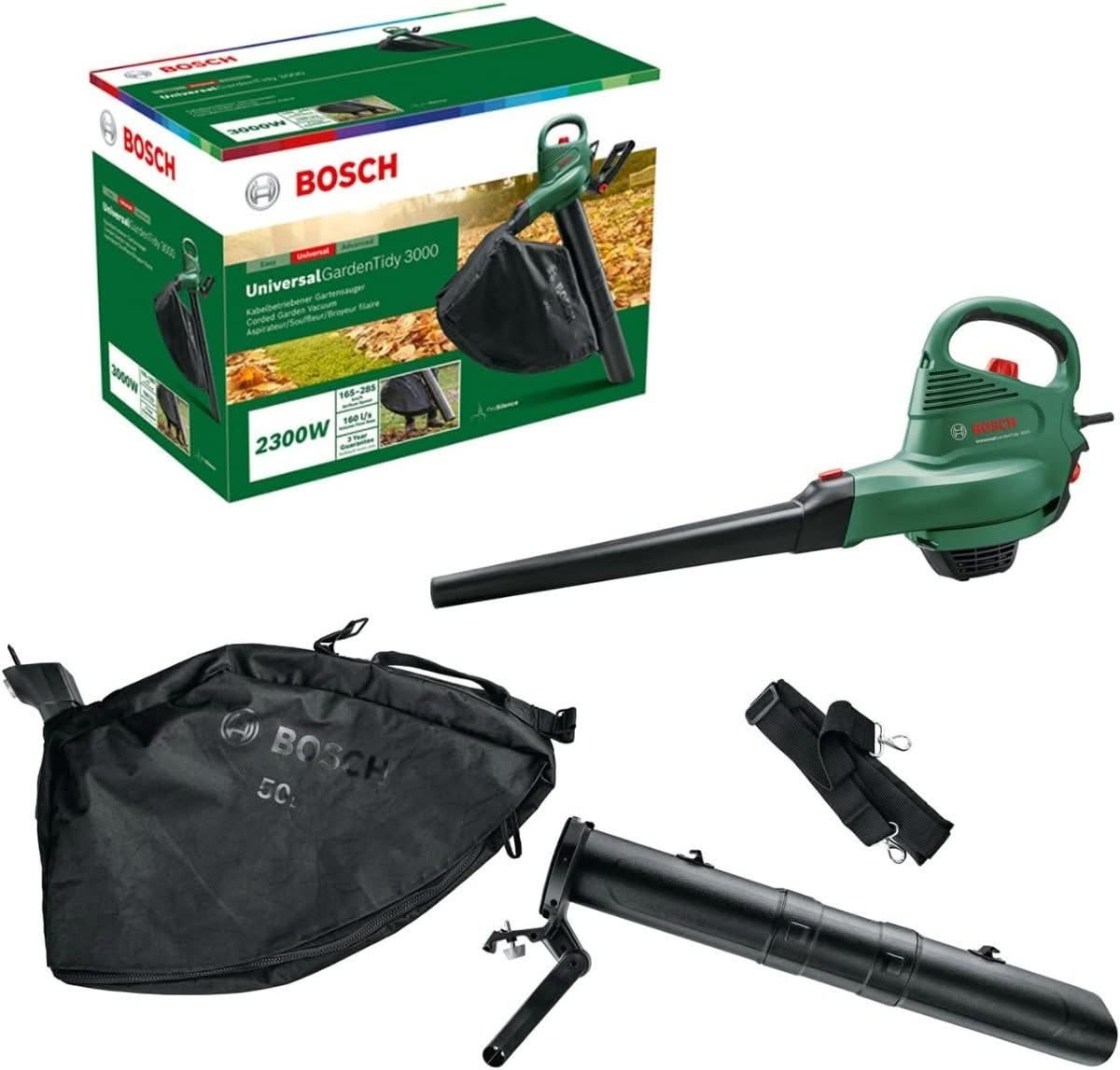 Bosch UniversalGardenTidy3000 corded leaf blower vacuum and shredder