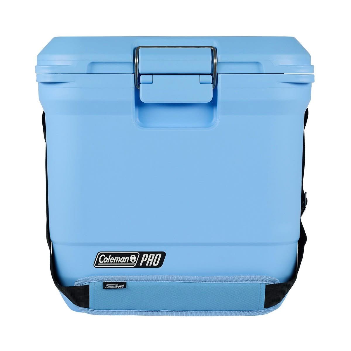 Coleman Pro 24L hard cooler with padded shoulder strap and stainless steel latch
