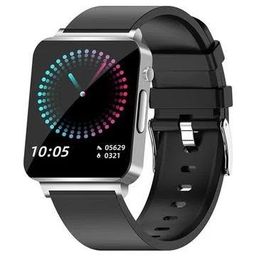 1.72 inch ECG PPG smart watch in silver for elderly users