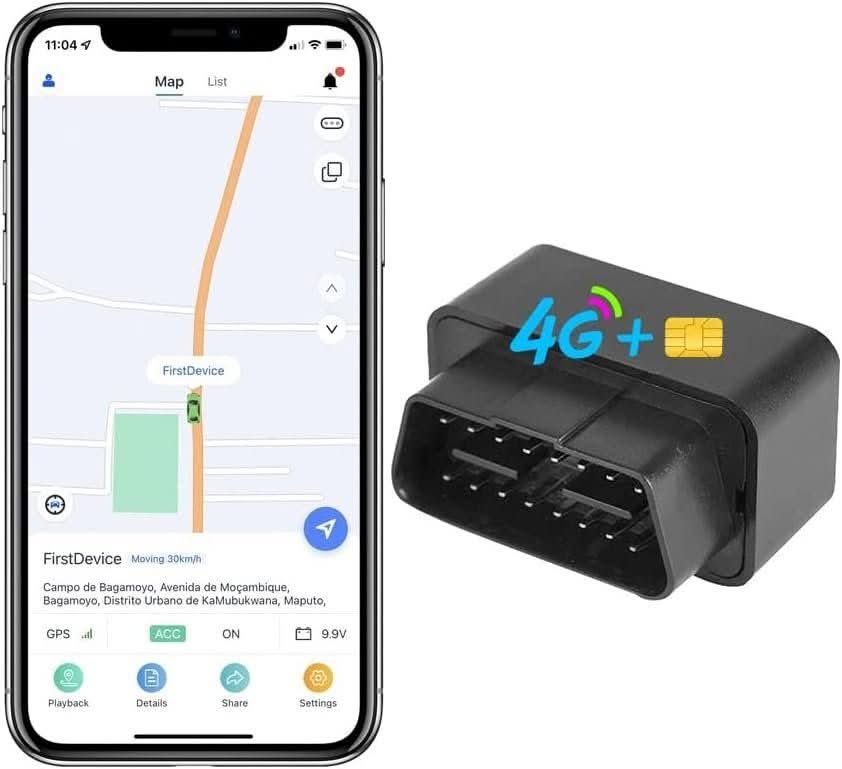 OBD2 4G car GPS tracker with 1 year SIM card included