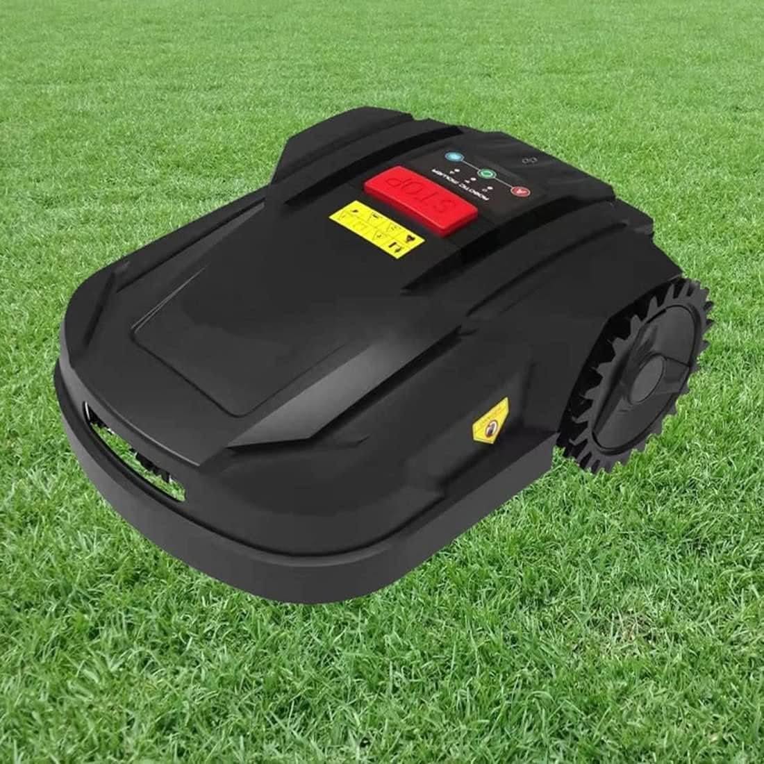 Electric mower robot with automatic rain shelter