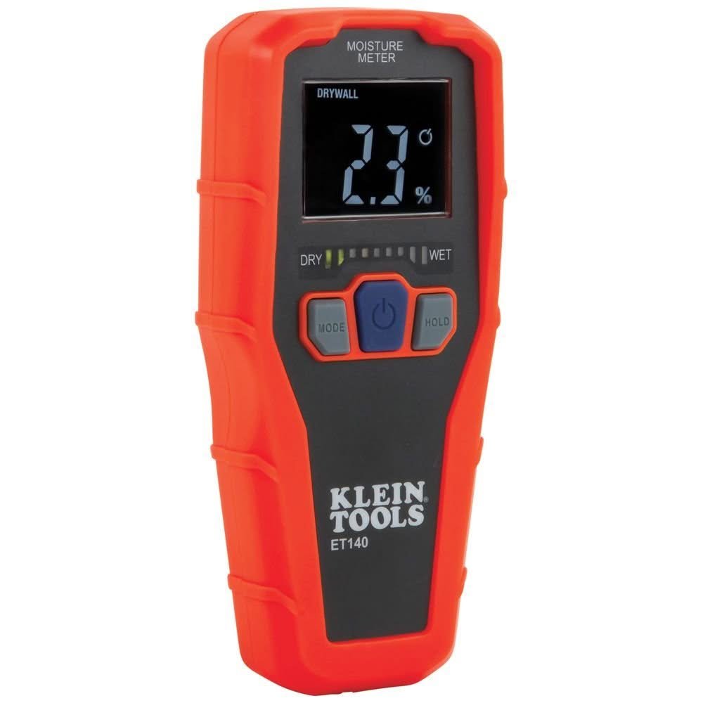 Klein Tools ET140 pinless moisture meter with reverse-contrast display