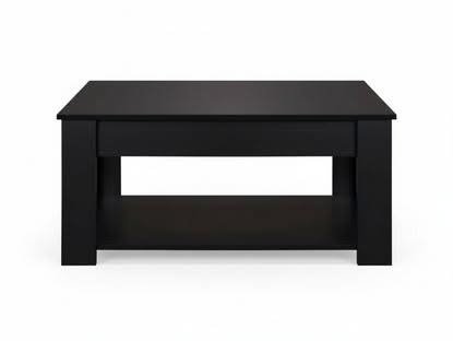 Lyftbar lift-top coffee table in black with hidden storage and lower shelf