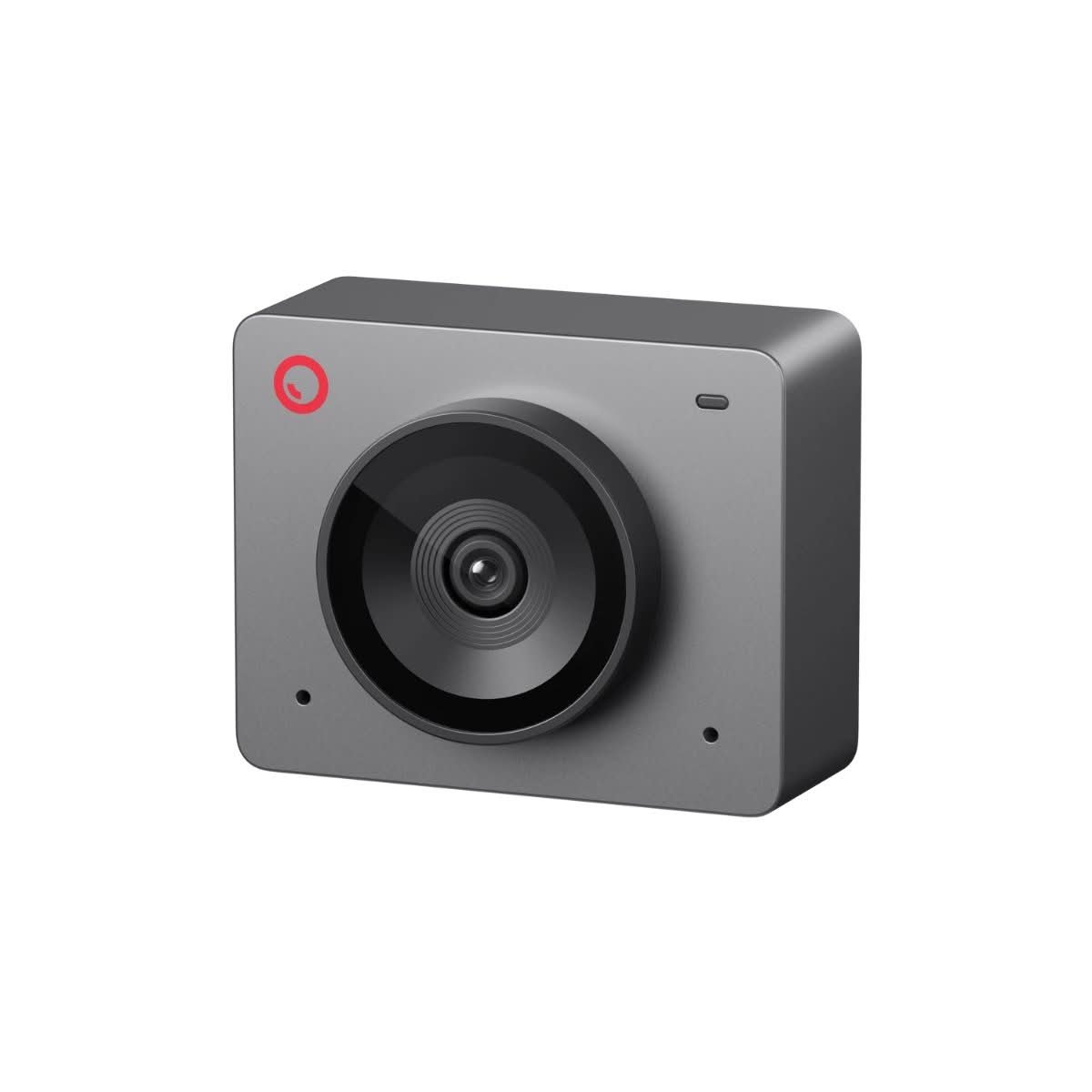OBSBOT Meet SE AI-powered webcam shown on a plain grey studio background