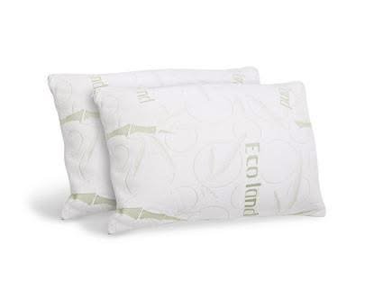 Shredded Memory Foam Pillow 2-pack with white bamboo cover from TSB Living