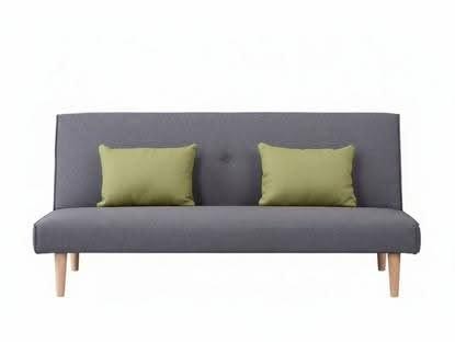 TSB Living Staten linen sofa bed in grey with lime bonus pillows