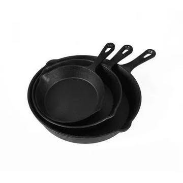 TOQUE 3-piece pre-seasoned cast iron frying pan set