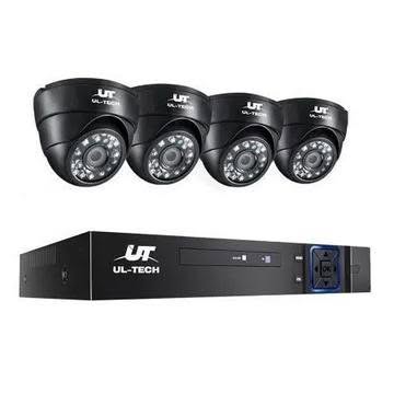 UL-tech 1080p DVR kit with four black dome cameras
