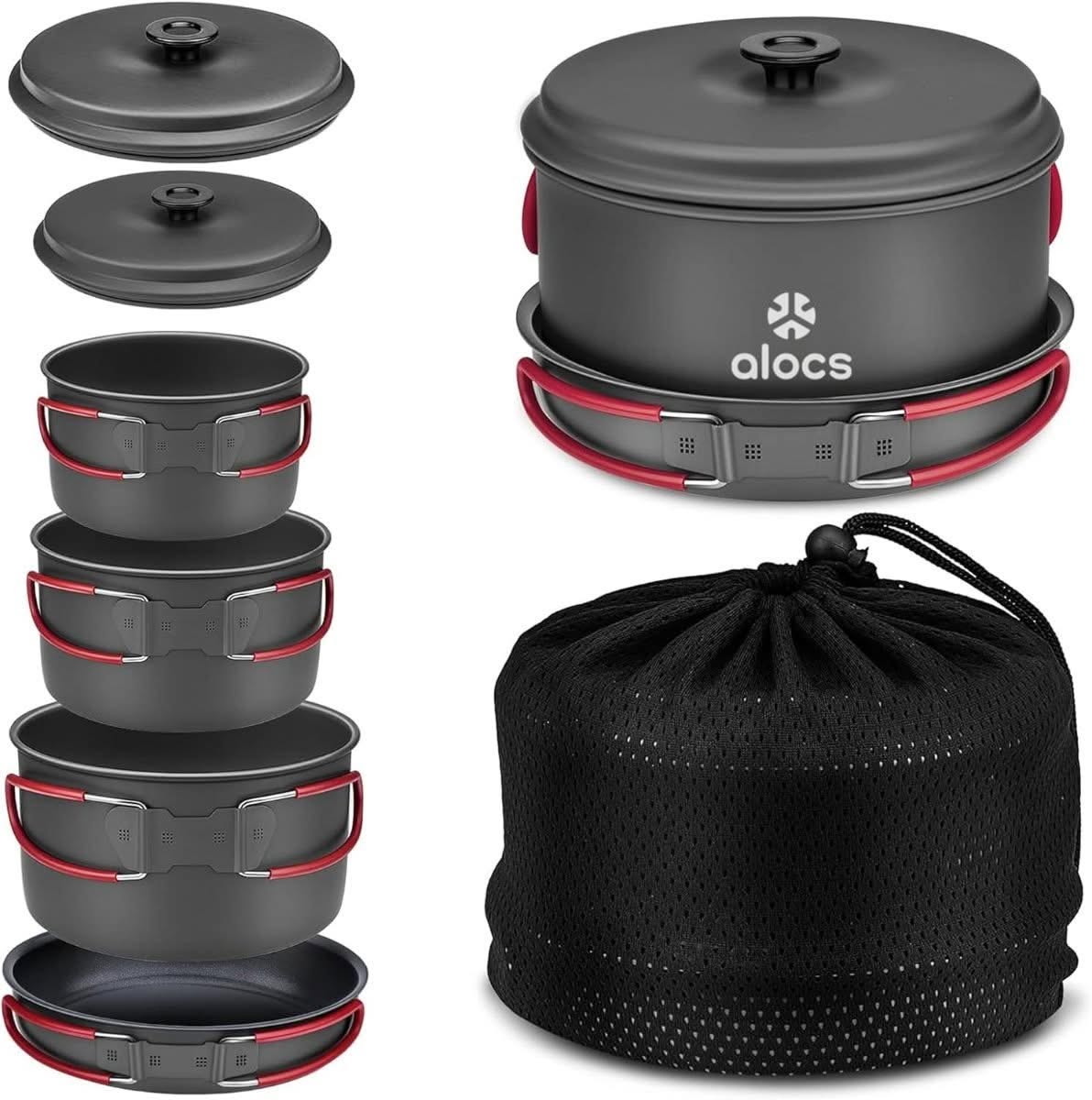 Alocs multifunctional budget camping cookware set