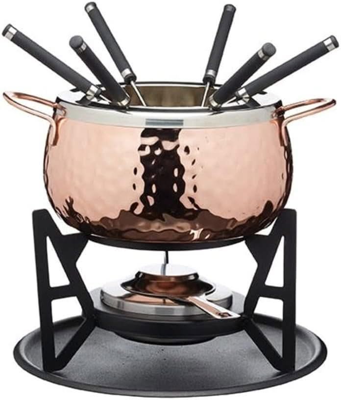 Artesa fondue set with copper finish