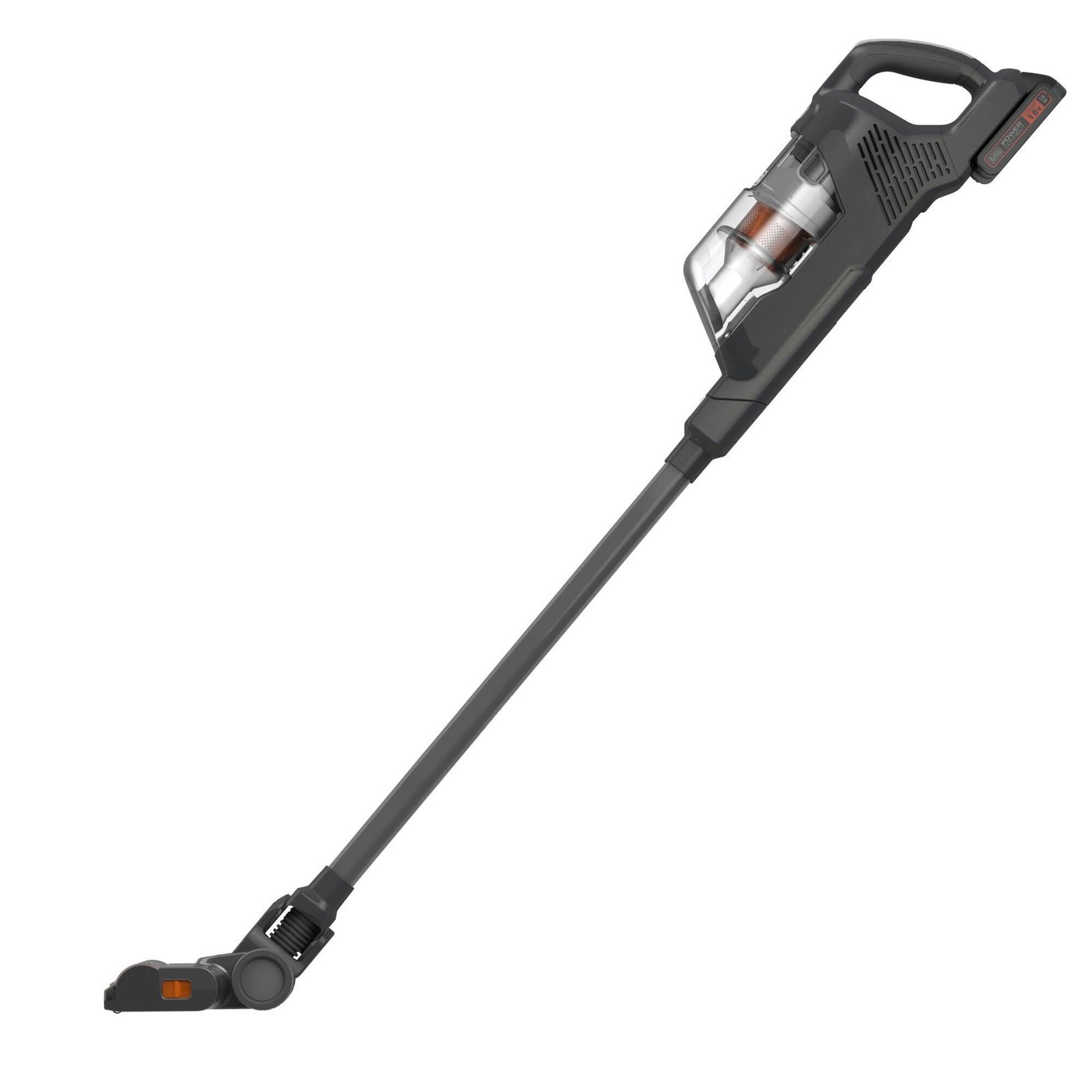 Black and Decker 18V 2 in 1 Powerseries Plus Stick Vacuum on a plain background