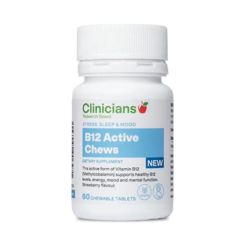 Clinicians B12 Active Chews Tablets 60 pack