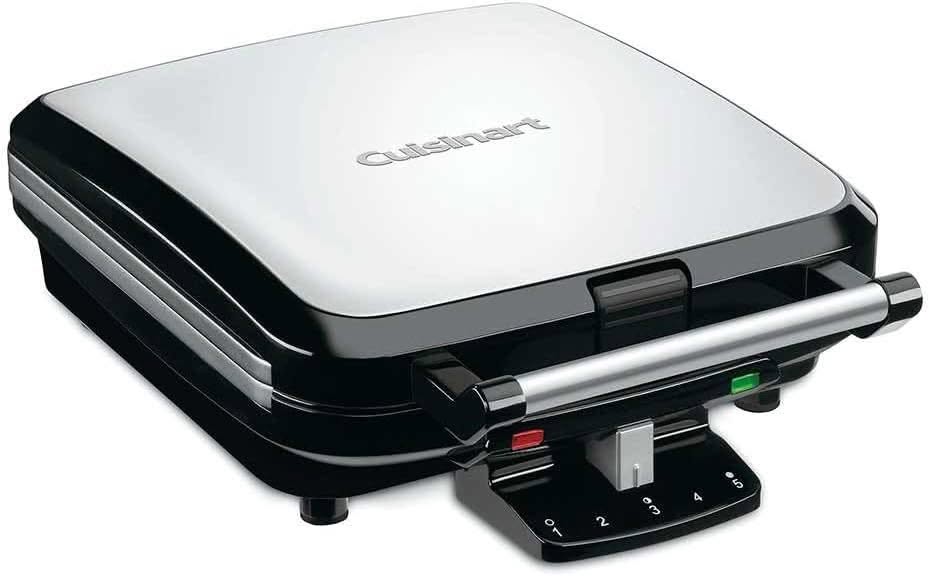 Cuisinart 4-Slice Belgian Waffle Maker on a plain background