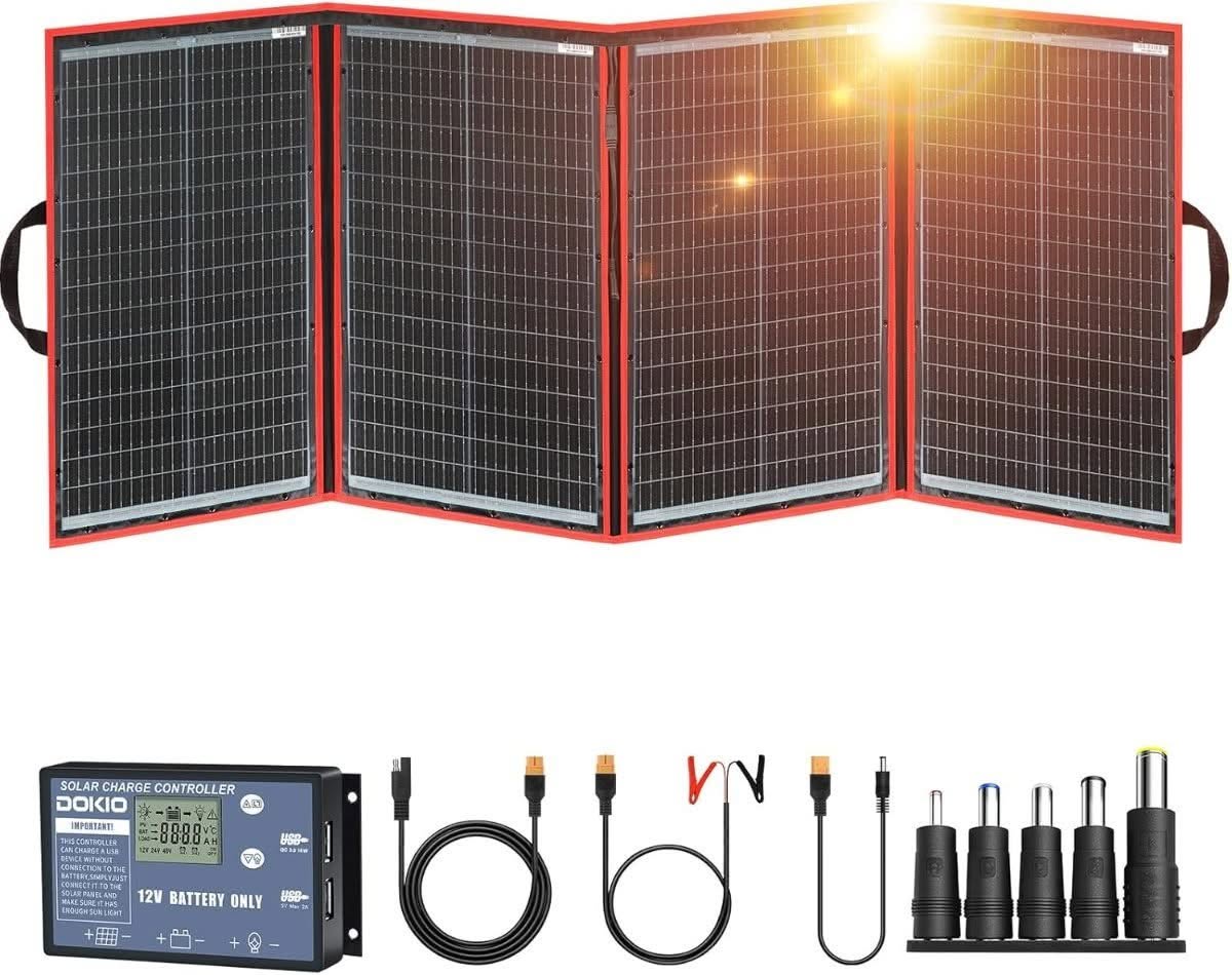 DOKIO 220W Foldable Solar Panel Kit
