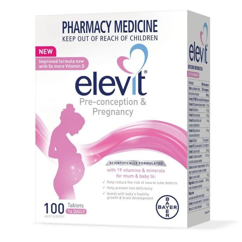 Elevit Preconception and Pregnancy multivitamin tablets