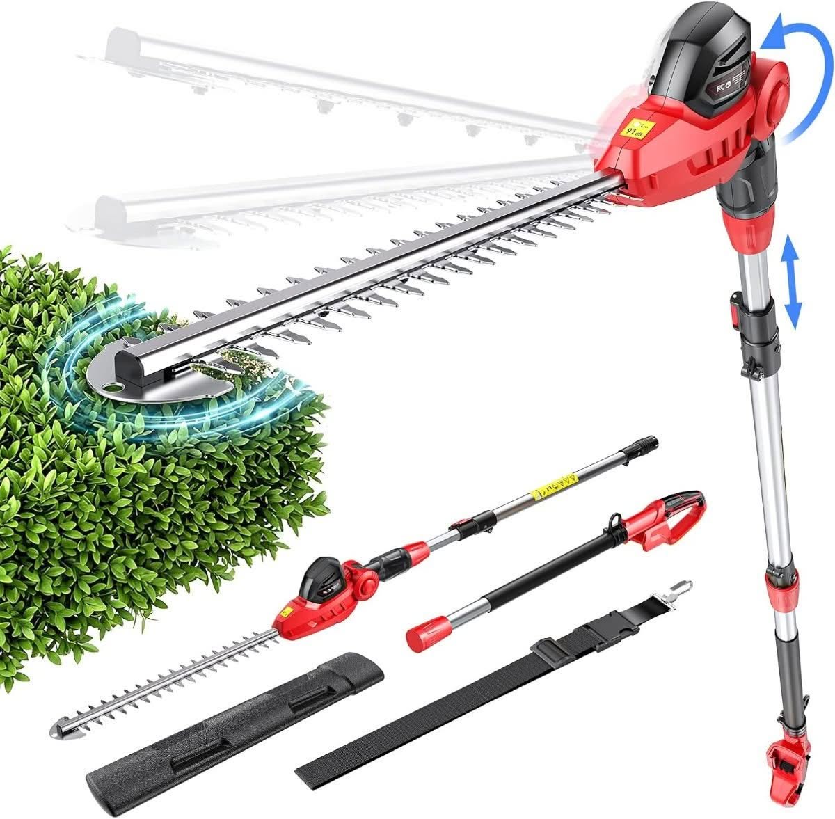 Ecarke Pole Hedge Trimmer for Milwaukee 18V, 9ft Telescopic Pole (Tool Only) - Best Long-Reach/Pole