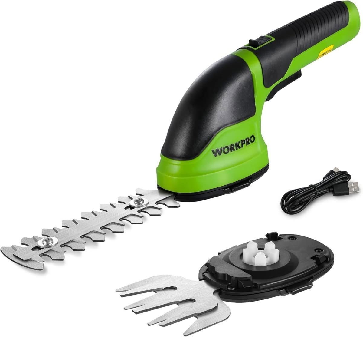 WORKPRO 2-in-1 Cordless Hedge Trimmer & Grass Shear, 3.6V 2000mAh - Best Budget Pick