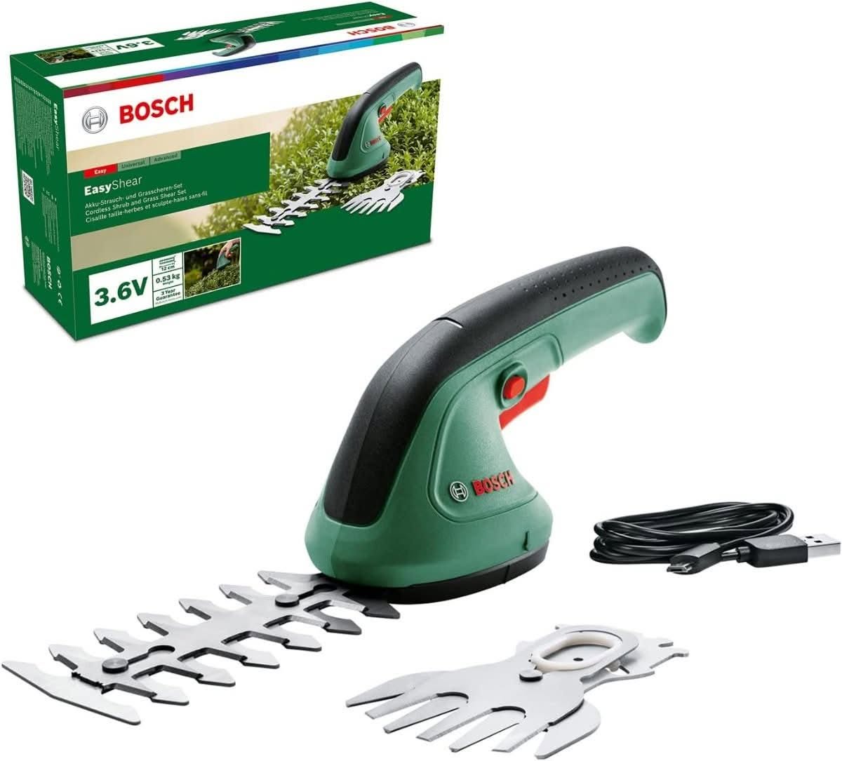 Bosch EasyShear Cordless Compact Hedge & Grass Shear, 3.6V - Best for Small Gardens