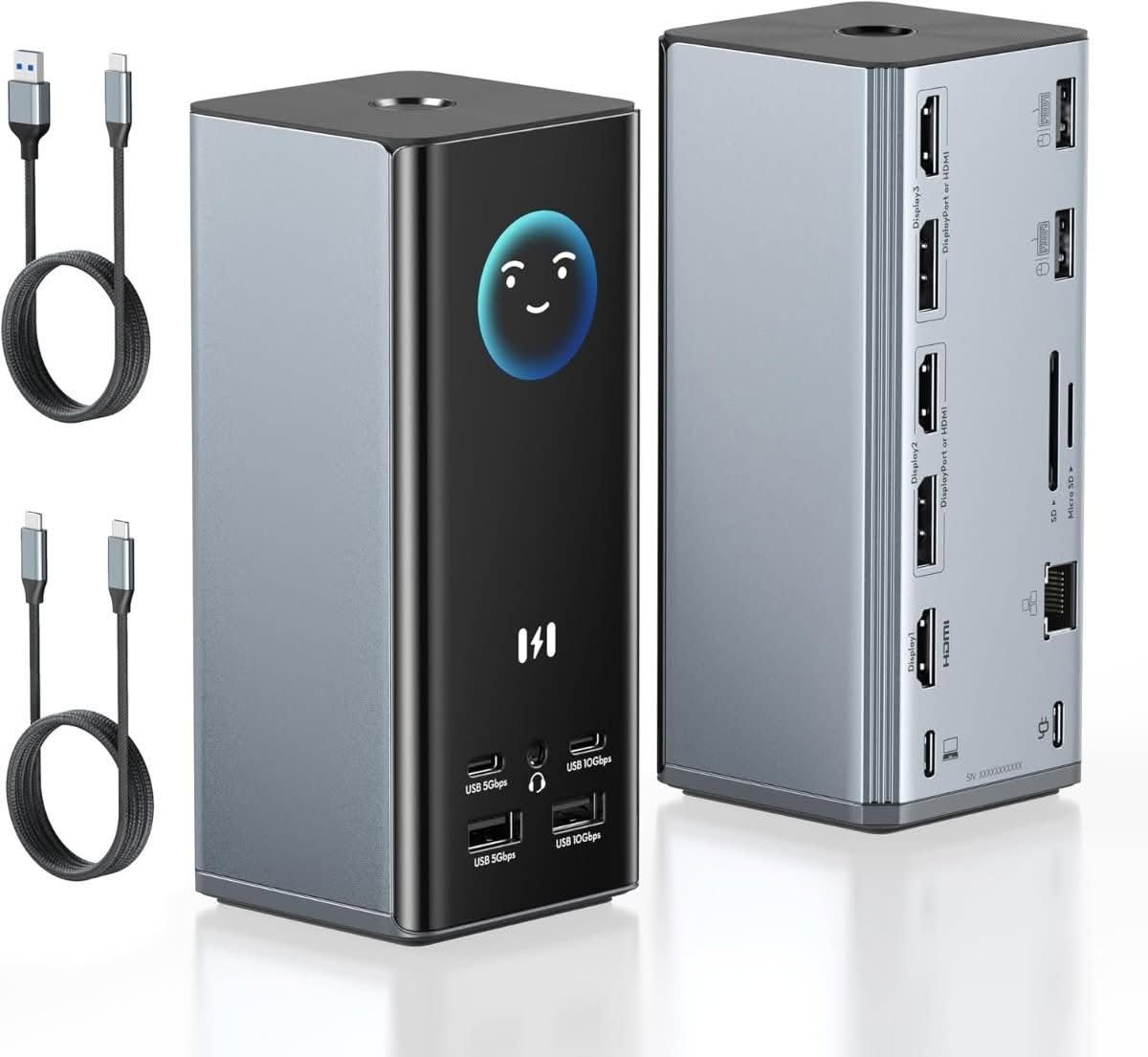 Selore 17-in-1 USB-C Dock, Triple 4K Docking Station - Best for Triple 4K Monitors