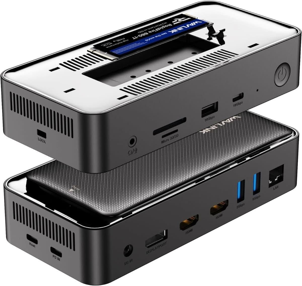WAVLINK 12-in-1 USB-C Hub with M.2 SSD Enclosure - Best for MacBook