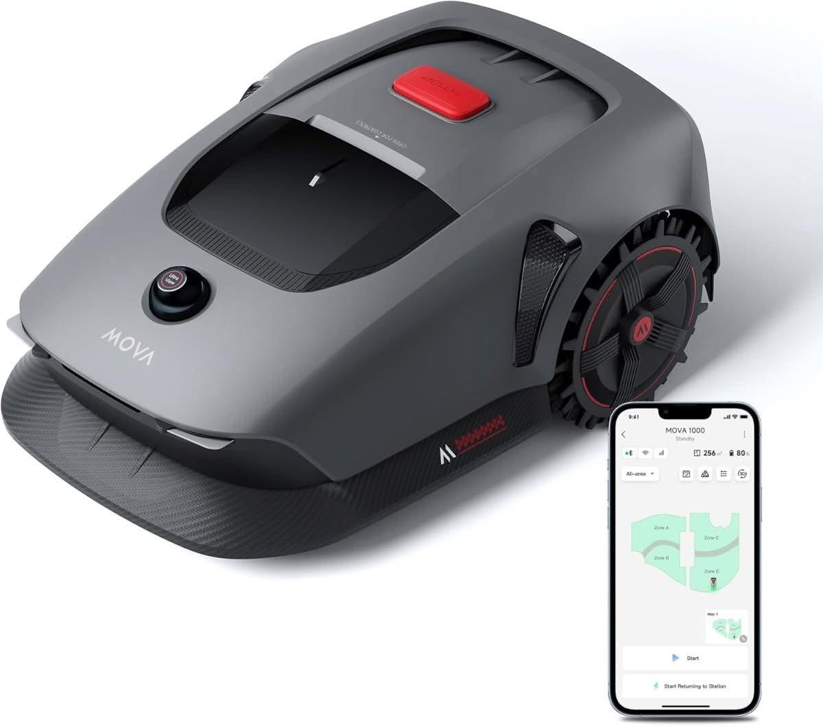 MOVA 1000 Robotic Lawn Mower, Wire-Free UltraView Mapping, Up to 1,000m² - Best Overall (Robotic)