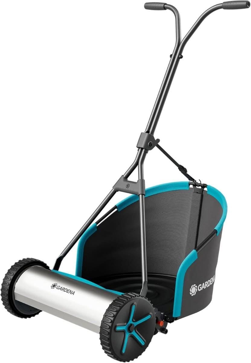 Gardena Plus 400 Manual Push Cylinder Mower, 40cm Cut, up to 250m², with Grass Box - Best for Larger Lawns