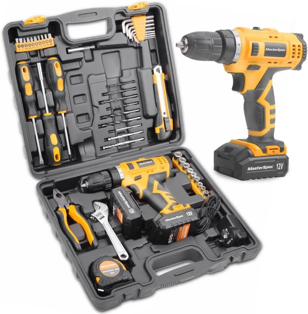 MasterSpec 12V Cordless Drill Driver Set