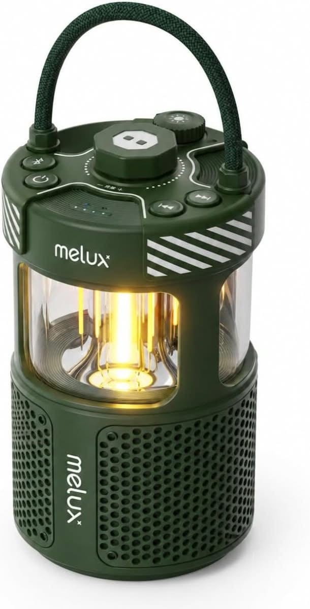 melux Camping Lantern with Bluetooth Speaker & Power Bank