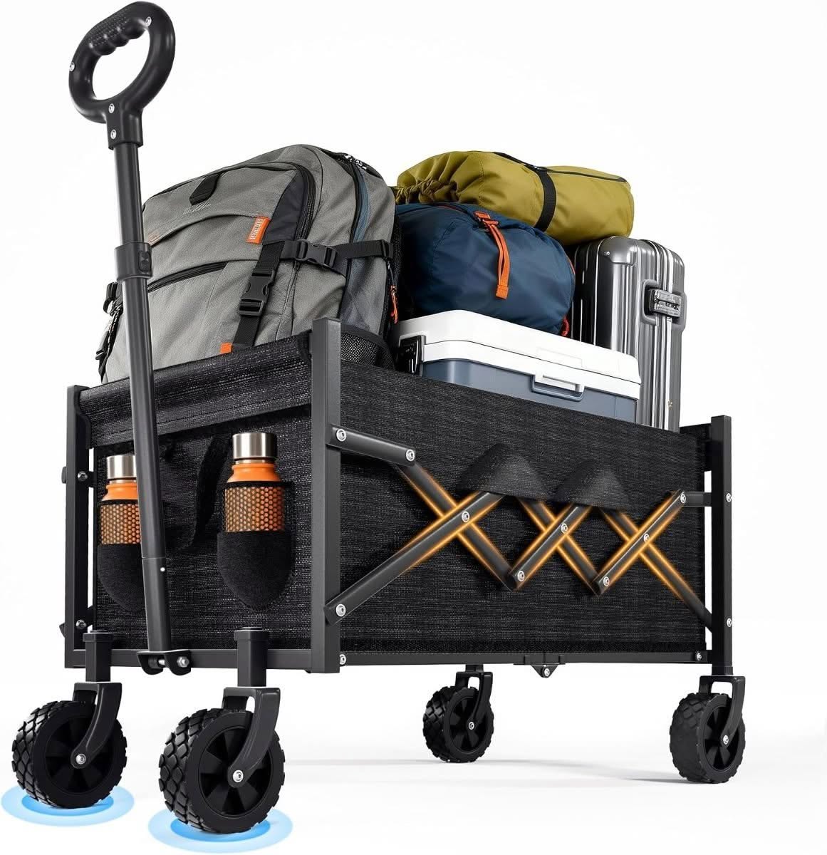 Menbyci collapsible beach wagon with flexible handle