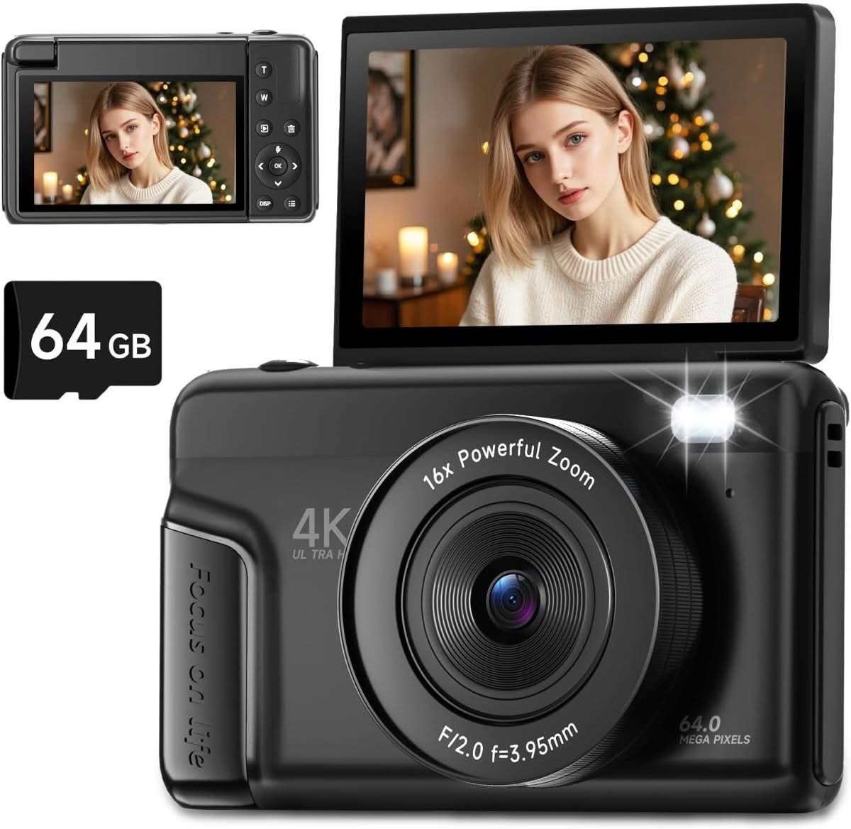 MINIBEAR 4K Digital Camera with 16X Zoom