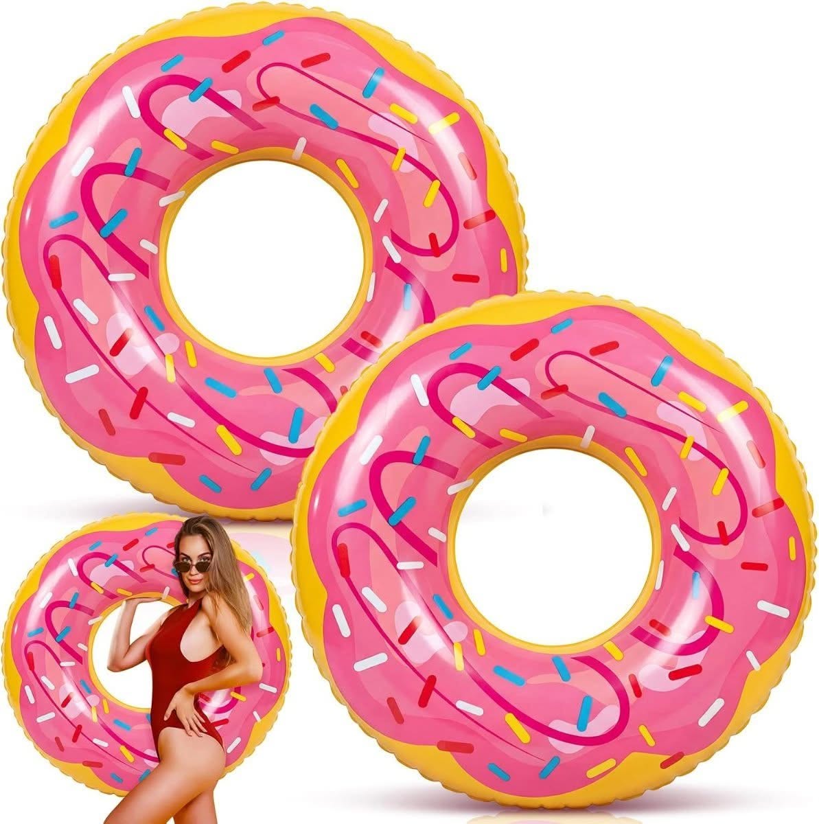 Motionchic Giant Donut Pool Float (2-Pack)