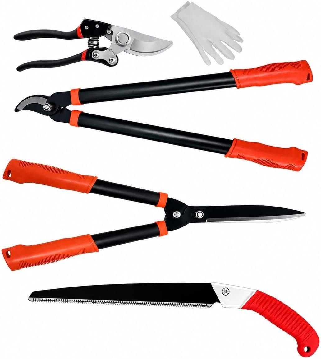 Zanveris 5-Piece Garden Pruning Tool Set with Lopper, Shears & Saw - Best Budget Multi-Tool Set