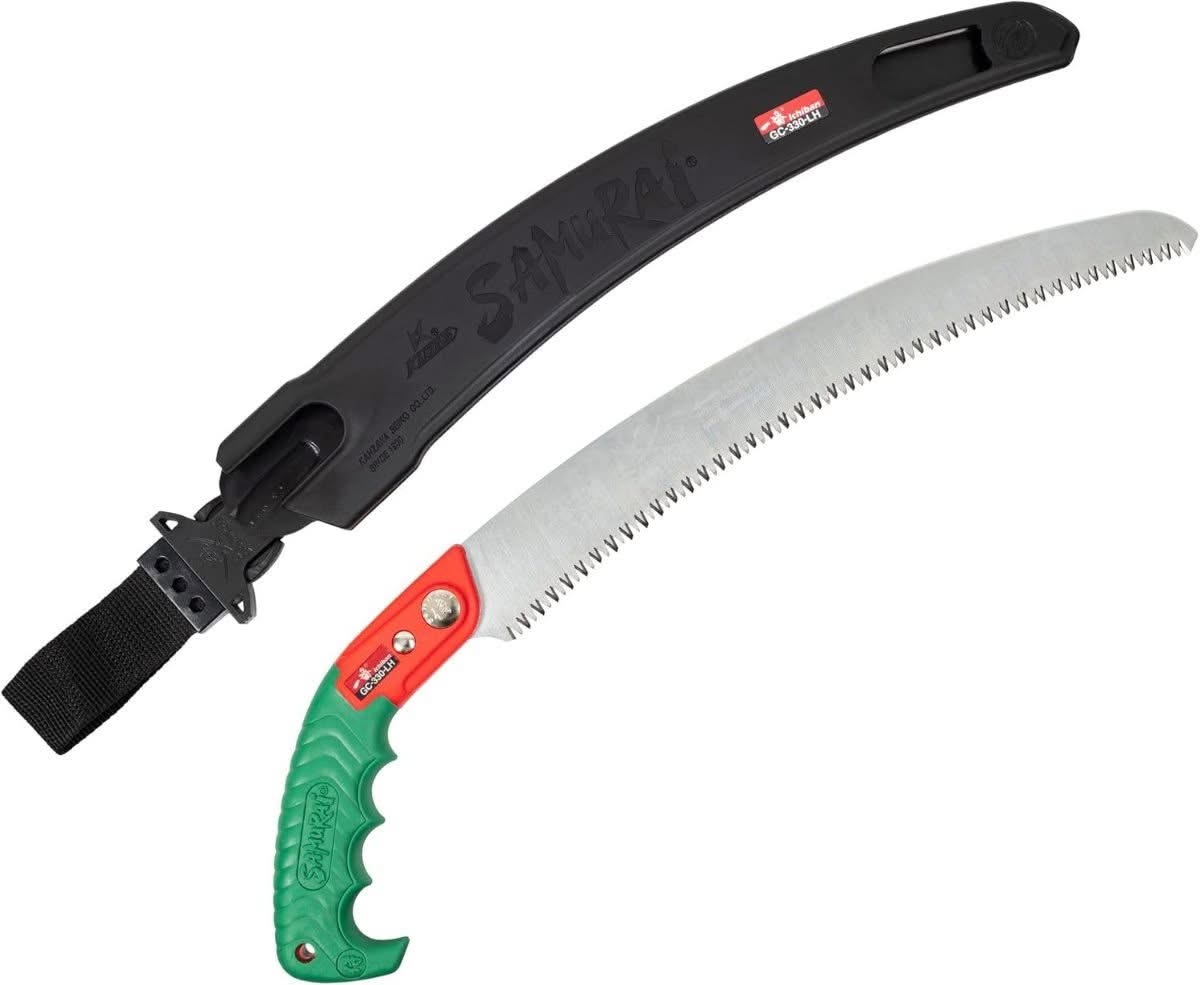 Samurai Ichiban 13in Curved Pruning Saw with Scabbard - Best Curved-Blade Saw for Tree Limbs