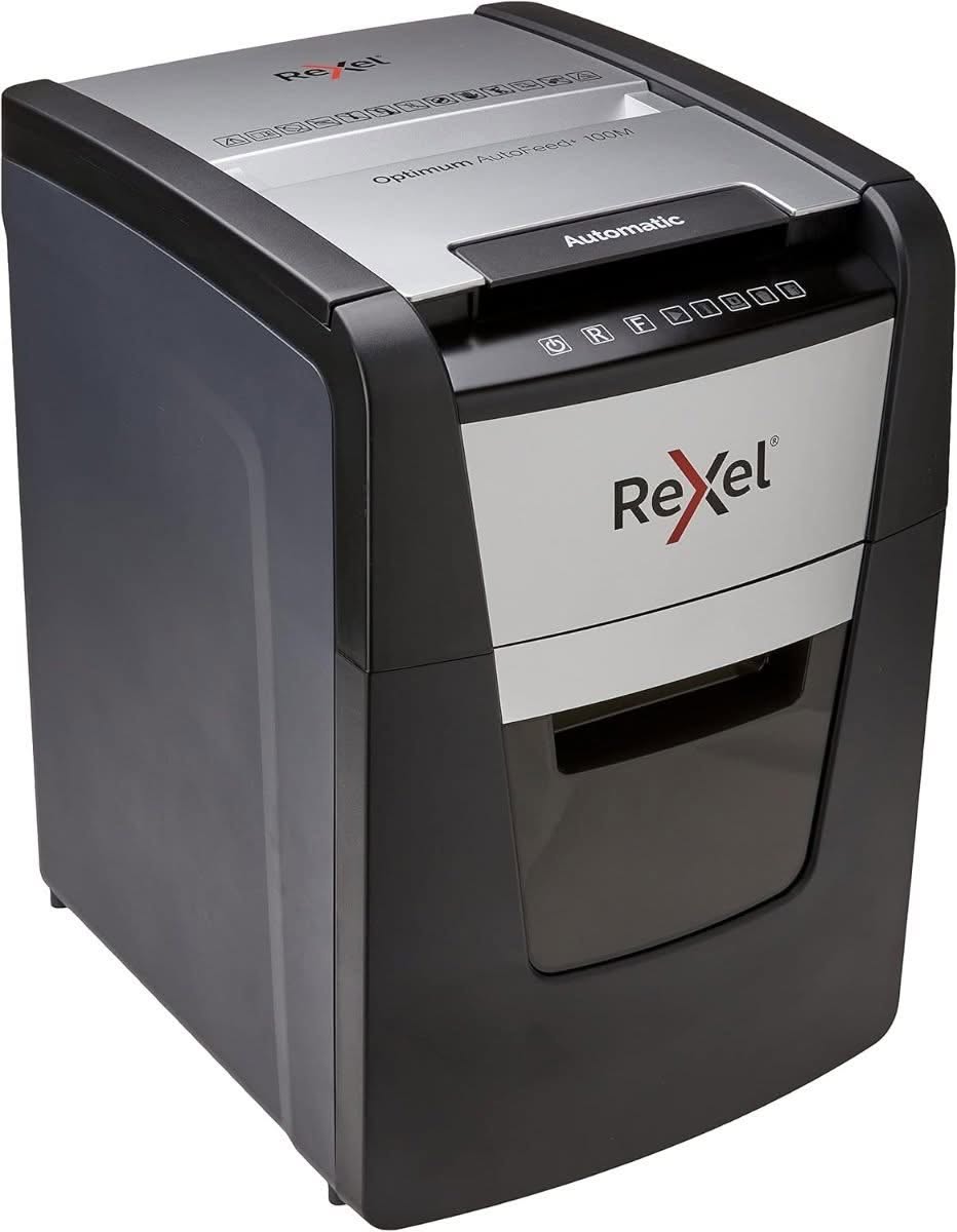 Rexel Optimum Auto Feed+ 100 sheet micro-cut shredder