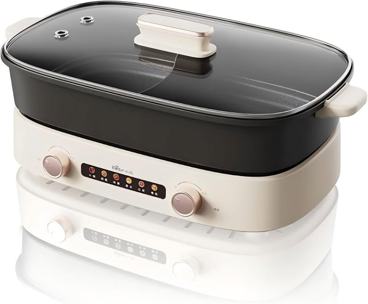 TechBear Electric Hot Pot with Divider 6.5L