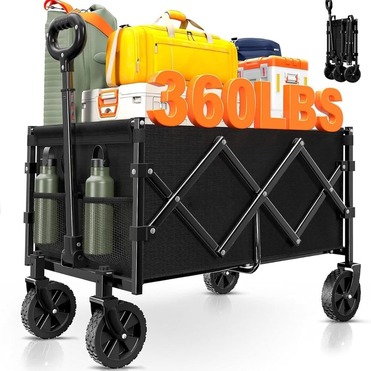 Ultra-lightweight collapsible beach wagon cart